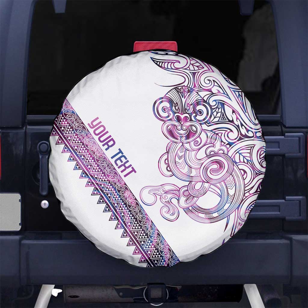 Mawhero Paua shell Kowhaiwhai Taniko Personalised Spare Tire Cover Taniwha Maori Tribal Style LT9 No hole Pink - Polynesian Pride