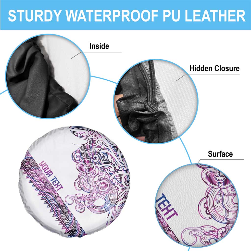 Mawhero Paua shell Kowhaiwhai Taniko Personalised Spare Tire Cover Taniwha Maori Tribal Style LT9 - Polynesian Pride