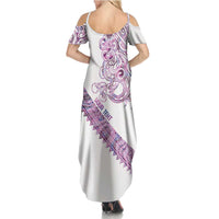 Mawhero Paua shell Kowhaiwhai Taniko Personalised Summer Maxi Dress Taniwha Maori Tribal Style LT9 - Polynesian Pride
