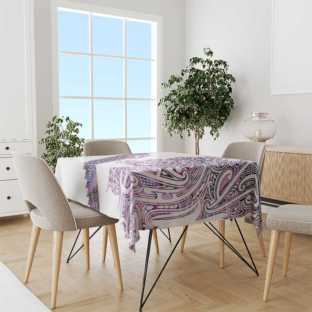 Mawhero Paua shell Kowhaiwhai Taniko Personalised Tablecloth Taniwha Maori Tribal Style