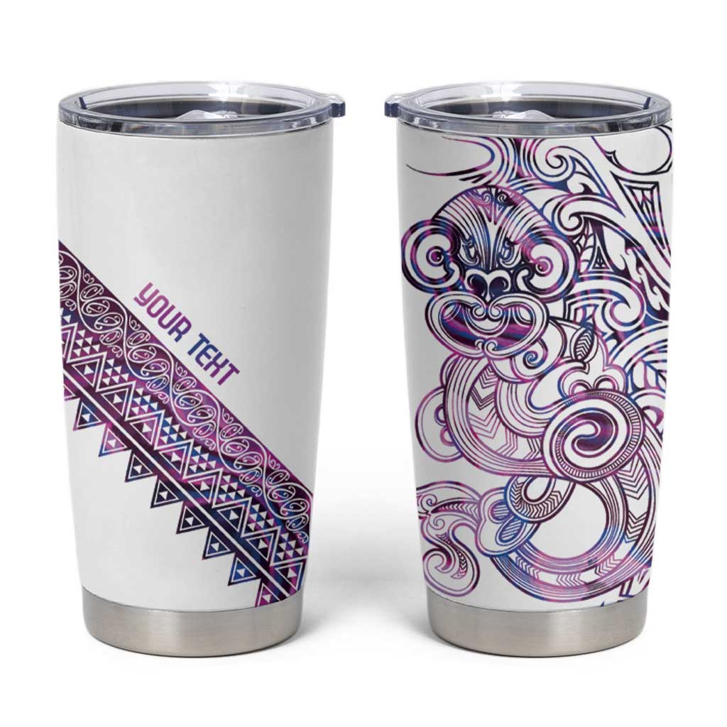 Mawhero Paua shell Kowhaiwhai Taniko Personalised Tumbler Cup Taniwha Maori Tribal Style LT9 Pink - Polynesian Pride