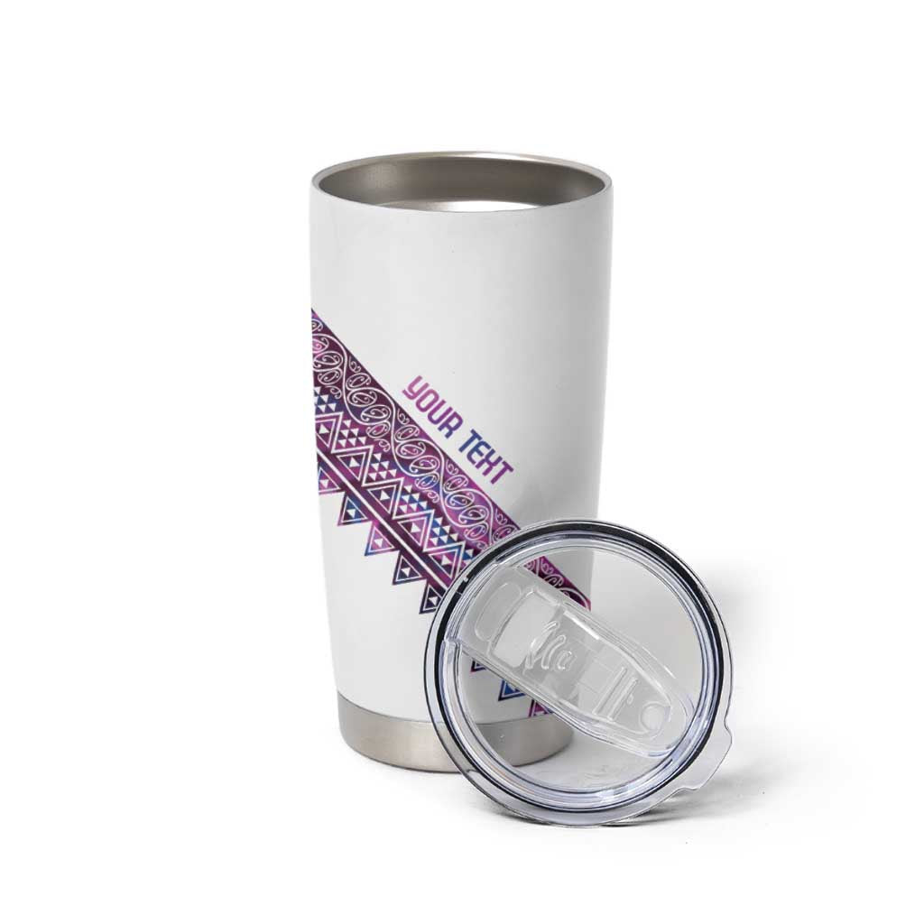 Mawhero Paua shell Kowhaiwhai Taniko Personalised Tumbler Cup Taniwha Maori Tribal Style LT9 - Polynesian Pride