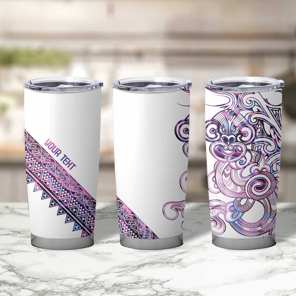 Mawhero Paua shell Kowhaiwhai Taniko Personalised Tumbler Cup Taniwha Maori Tribal Style LT9 - Polynesian Pride
