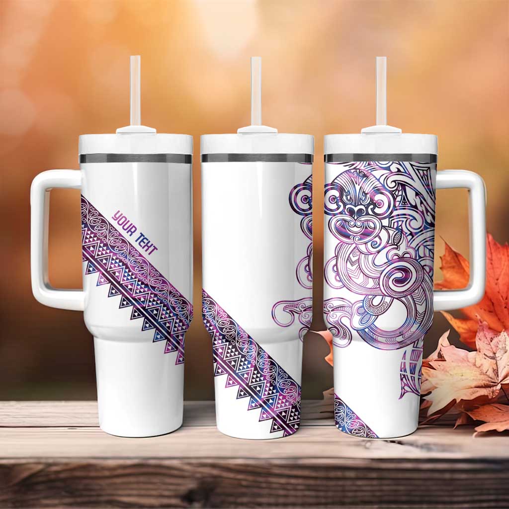 Mawhero Paua shell Kowhaiwhai Taniko Personalised Tumbler With Handle Taniwha Maori Tribal Style LT9 - Polynesian Pride