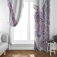 Mawhero Paua shell Kowhaiwhai Taniko Personalised Window Curtain Taniwha Maori Tribal Style