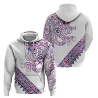 Mawhero Paua shell Kowhaiwhai Taniko Personalised Zip Hoodie Taniwha Maori Tribal Style LT9 - Polynesian Pride