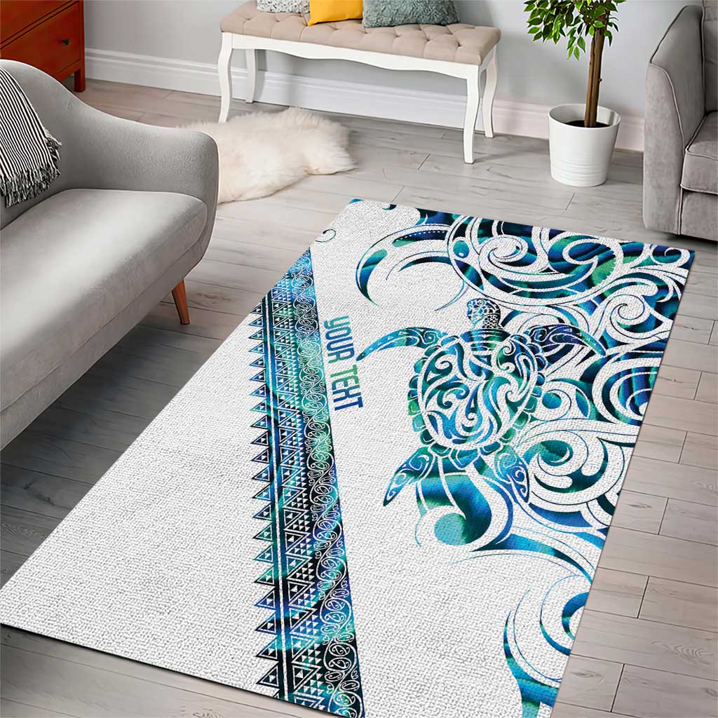 Kahui Whetu Paua shell Kowhaiwhai Taniko Personalised Area Rug Turtle Tattoo Maori Tribal Style