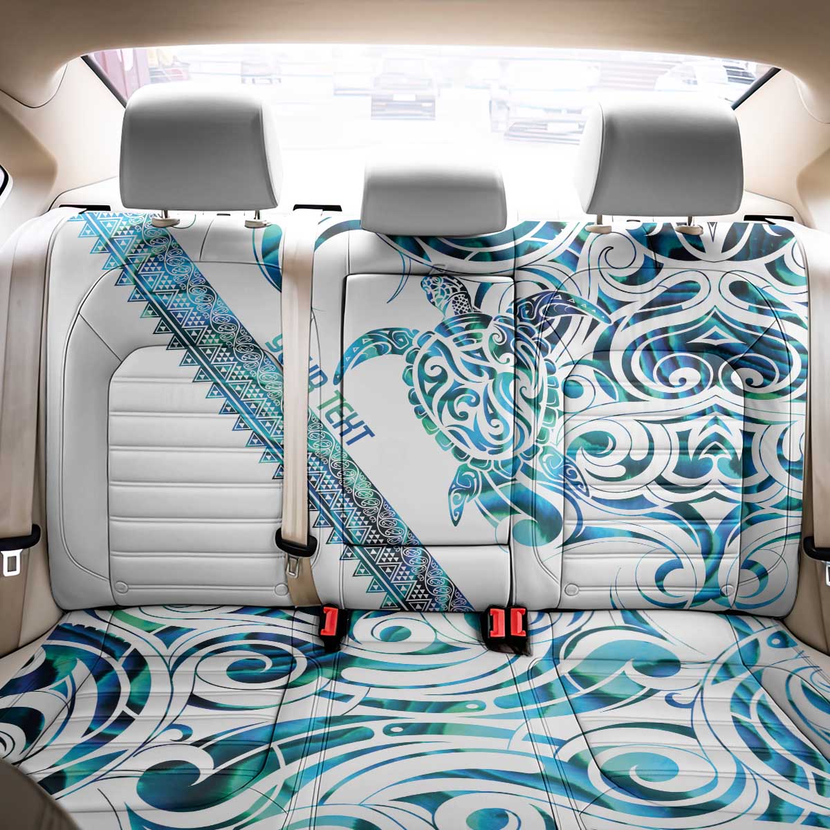Kahui Whetu Paua shell Kowhaiwhai Taniko Personalised Back Car Seat Cover Turtle Tattoo Maori Tribal Style LT9 - Polynesian Pride