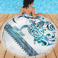 Kahui Whetu Paua shell Kowhaiwhai Taniko Personalised Beach Blanket Turtle Tattoo Maori Tribal Style