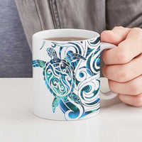 Kahui Whetu Paua shell Kowhaiwhai Taniko Personalised Ceramic Mug Turtle Tattoo Maori Tribal Style