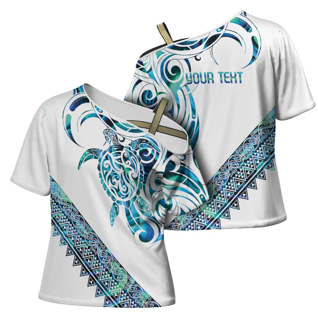 Kahui Whetu Paua shell Kowhaiwhai Taniko Personalised Cross Shoulder Shirt Turtle Tattoo Maori Tribal Style LT9 - Polynesian Pride