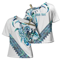 Kahui Whetu Paua shell Kowhaiwhai Taniko Personalised Cross Shoulder Shirt Turtle Tattoo Maori Tribal Style LT9 - Polynesian Pride