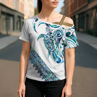 Kahui Whetu Paua shell Kowhaiwhai Taniko Personalised Cross Shoulder Shirt Turtle Tattoo Maori Tribal Style LT9 - Polynesian Pride