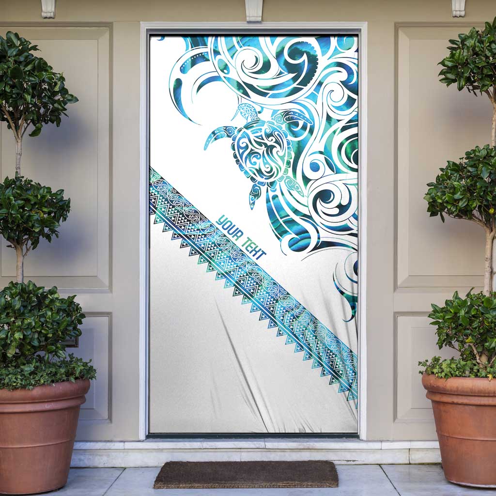 Kahui Whetu Paua shell Kowhaiwhai Taniko Personalised Door Cover Turtle Tattoo Maori Tribal Style LT9 Blue - Polynesian Pride