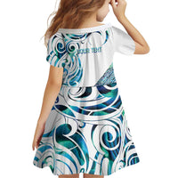 Kahui Whetu Paua shell Kowhaiwhai Taniko Personalised Family Matching Off Shoulder Short Dress and Hawaiian Shirt Turtle Tattoo Maori Tribal Style LT9 - Polynesian Pride