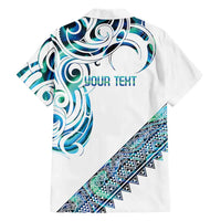 Kahui Whetu Paua shell Kowhaiwhai Taniko Personalised Family Matching Off Shoulder Short Dress and Hawaiian Shirt Turtle Tattoo Maori Tribal Style LT9 - Polynesian Pride