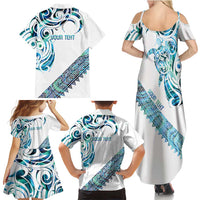 Kahui Whetu Paua shell Kowhaiwhai Taniko Personalised Family Matching Summer Maxi Dress and Hawaiian Shirt Turtle Tattoo Maori Tribal Style LT9 - Polynesian Pride