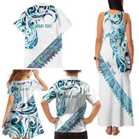 Kahui Whetu Paua shell Kowhaiwhai Taniko Personalised Family Matching Tank Maxi Dress and Hawaiian Shirt Turtle Tattoo Maori Tribal Style LT9 - Polynesian Pride
