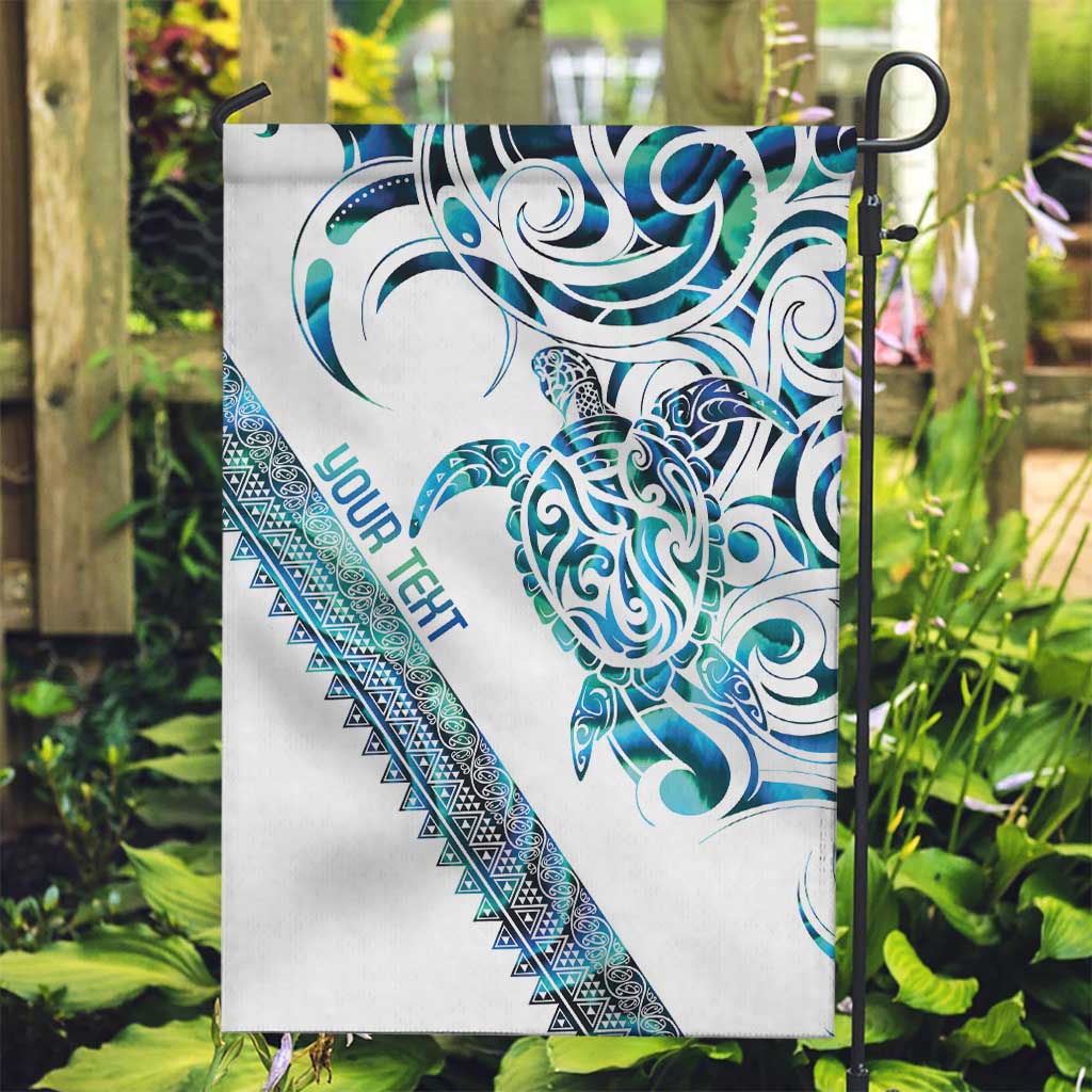 Kahui Whetu Paua shell Kowhaiwhai Taniko Personalised Garden Flag Turtle Tattoo Maori Tribal Style LT9 Garden Flag Blue - Polynesian Pride