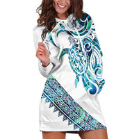 Kahui Whetu Paua shell Kowhaiwhai Taniko Personalised Hoodie Dress Turtle Tattoo Maori Tribal Style LT9 Blue - Polynesian Pride