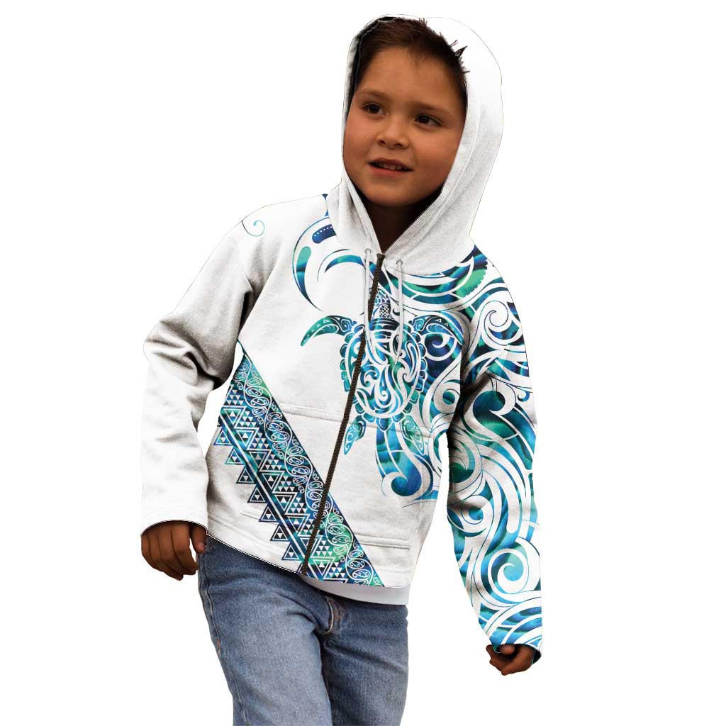 Kahui Whetu Paua shell Kowhaiwhai Taniko Personalised Kid Hoodie Turtle Tattoo Maori Tribal Style LT9 - Polynesian Pride