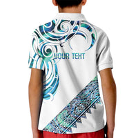 Kahui Whetu Paua shell Kowhaiwhai Taniko Personalised Kid Polo Shirt Turtle Tattoo Maori Tribal Style LT9 - Polynesian Pride