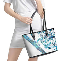 Kahui Whetu Paua shell Kowhaiwhai Taniko Personalised Leather Tote Bag Turtle Tattoo Maori Tribal Style LT9 - Polynesian Pride