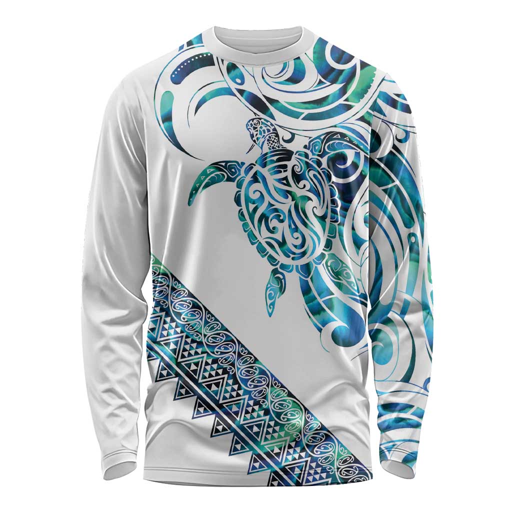 Kahui Whetu Paua shell Kowhaiwhai Taniko Personalised Long Sleeve Shirt Turtle Tattoo Maori Tribal Style
