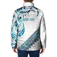Kahui Whetu Paua shell Kowhaiwhai Taniko Personalised Padded Jacket Turtle Tattoo Maori Tribal Style