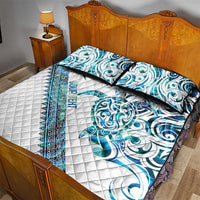 Kahui Whetu Paua shell Kowhaiwhai Taniko Personalised Quilt Bed Set Turtle Tattoo Maori Tribal Style