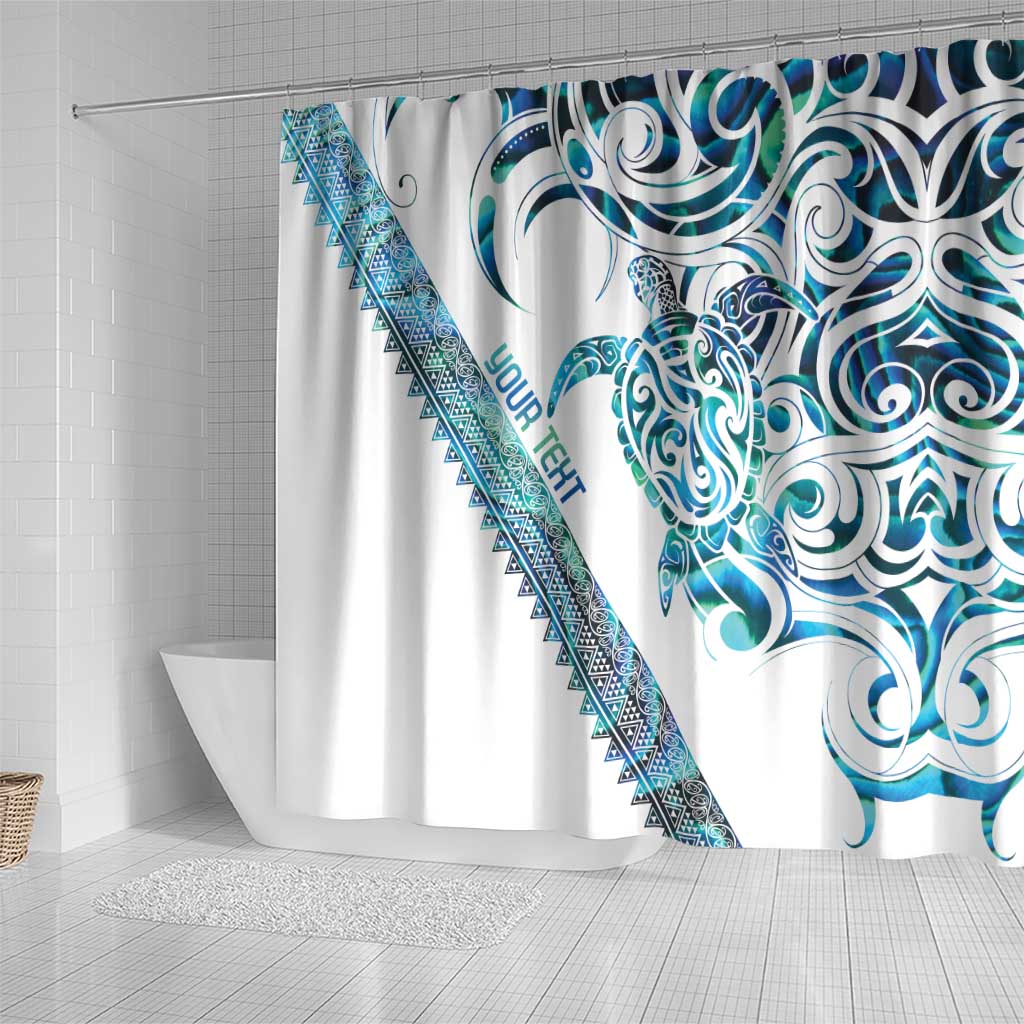 Kahui Whetu Paua shell Kowhaiwhai Taniko Personalised Shower Curtain Turtle Tattoo Maori Tribal Style LT9 - Polynesian Pride