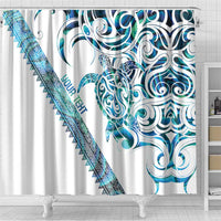 Kahui Whetu Paua shell Kowhaiwhai Taniko Personalised Shower Curtain Turtle Tattoo Maori Tribal Style LT9 - Polynesian Pride