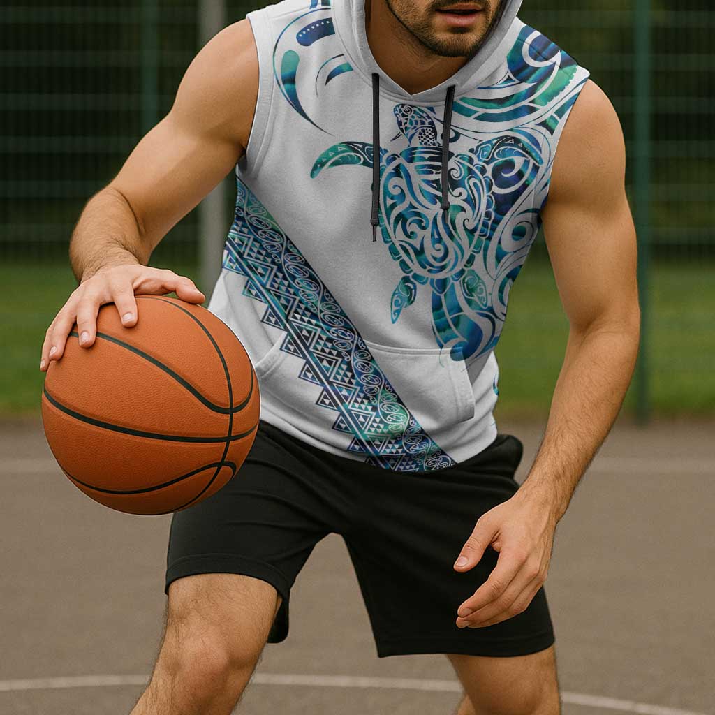 Kahui Whetu Paua shell Kowhaiwhai Taniko Personalised Sleeveless Hoodie Turtle Tattoo Maori Tribal Style LT9 - Polynesian Pride