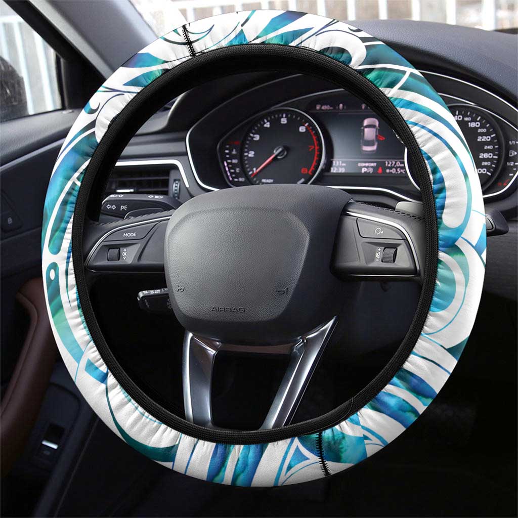 Kahui Whetu Paua shell Kowhaiwhai Taniko Steering Wheel Cover Turtle Tattoo Maori Tribal Style LT9 - Polynesian Pride