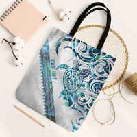 Kahui Whetu Paua shell Kowhaiwhai Taniko Personalised Tote Bag Turtle Tattoo Maori Tribal Style LT9 Black Strap One Size Blue - Polynesian Pride
