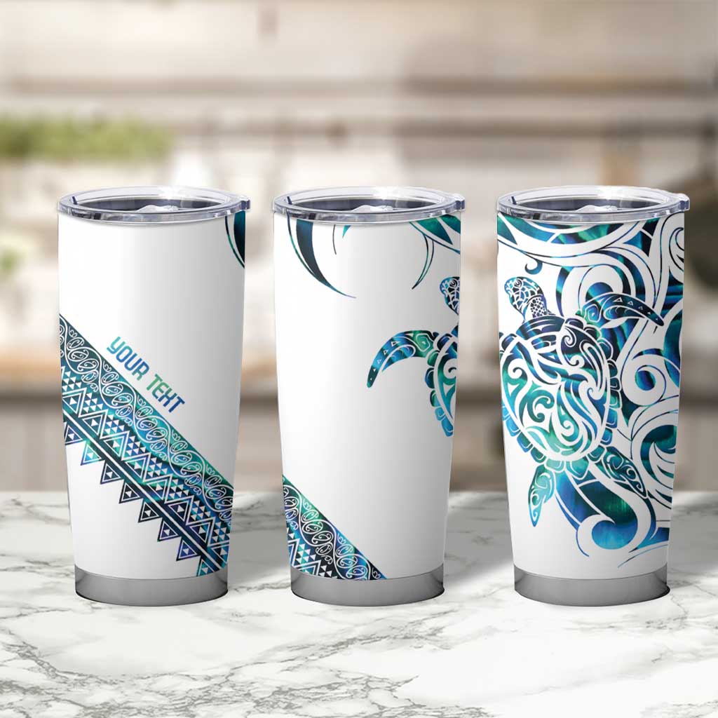 Kahui Whetu Paua shell Kowhaiwhai Taniko Personalised Tumbler Cup Turtle Tattoo Maori Tribal Style LT9 - Polynesian Pride
