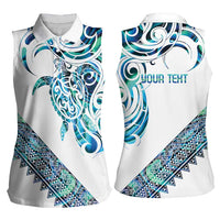 Kahui Whetu Paua shell Kowhaiwhai Taniko Personalised Women Sleeveless Polo Shirt Turtle Tattoo Maori Tribal Style LT9 - Polynesian Pride