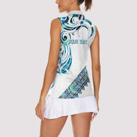 Kahui Whetu Paua shell Kowhaiwhai Taniko Personalised Women Sleeveless Polo Shirt Turtle Tattoo Maori Tribal Style LT9 - Polynesian Pride