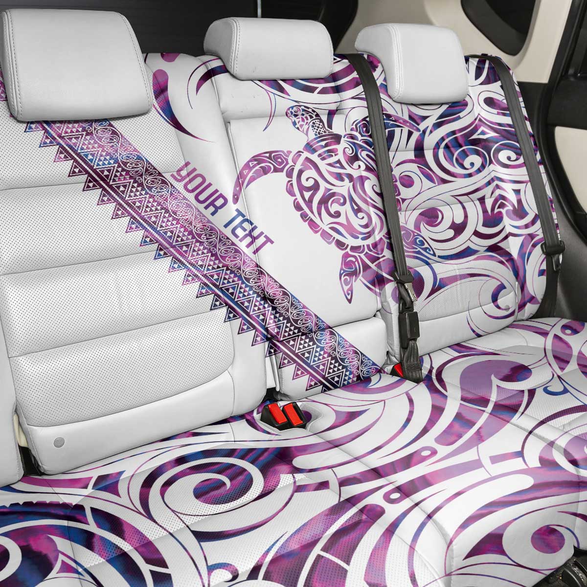 Mawhero Paua shell Kowhaiwhai Taniko Personalised Back Car Seat Cover Turtle Tattoo Maori Tribal Style LT9 - Polynesian Pride