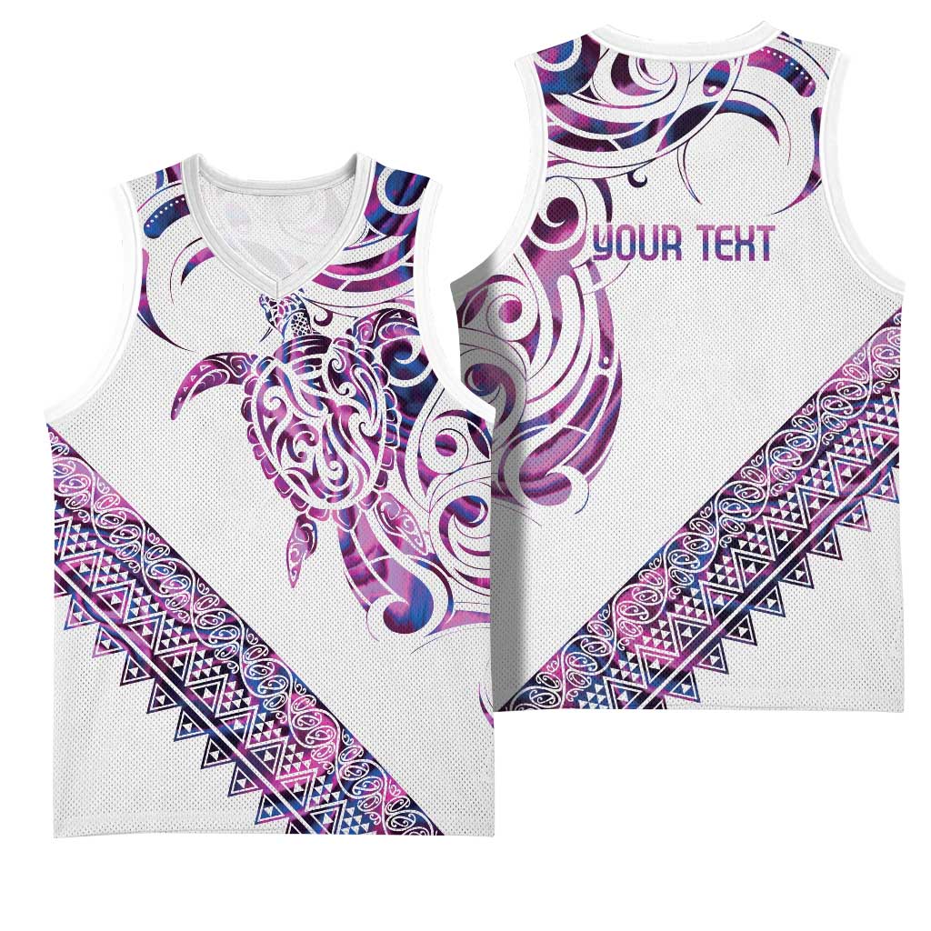 Mawhero Paua shell Kowhaiwhai Taniko Personalised Basketball Jersey Turtle Tattoo Maori Tribal Style LT9 - Polynesian Pride