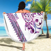 Mawhero Paua shell Kowhaiwhai Taniko Personalised Beach Blanket Turtle Tattoo Maori Tribal Style