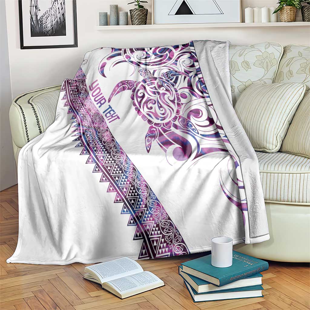 Mawhero Paua shell Kowhaiwhai Taniko Personalised Blanket Turtle Tattoo Maori Tribal Style