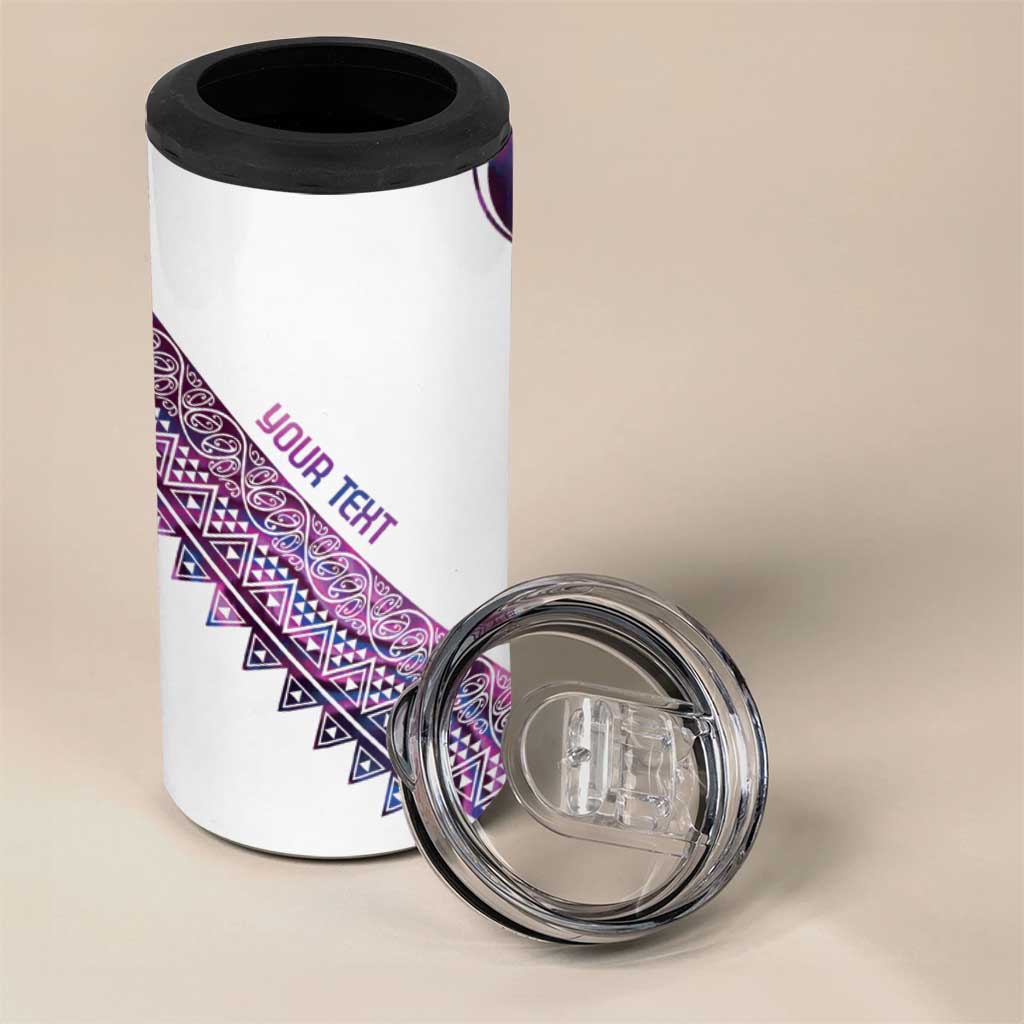 Mawhero Paua shell Kowhaiwhai Taniko Personalised 4 in 1 Can Cooler Tumbler Turtle Tattoo Maori Tribal Style LT9 - Polynesian Pride