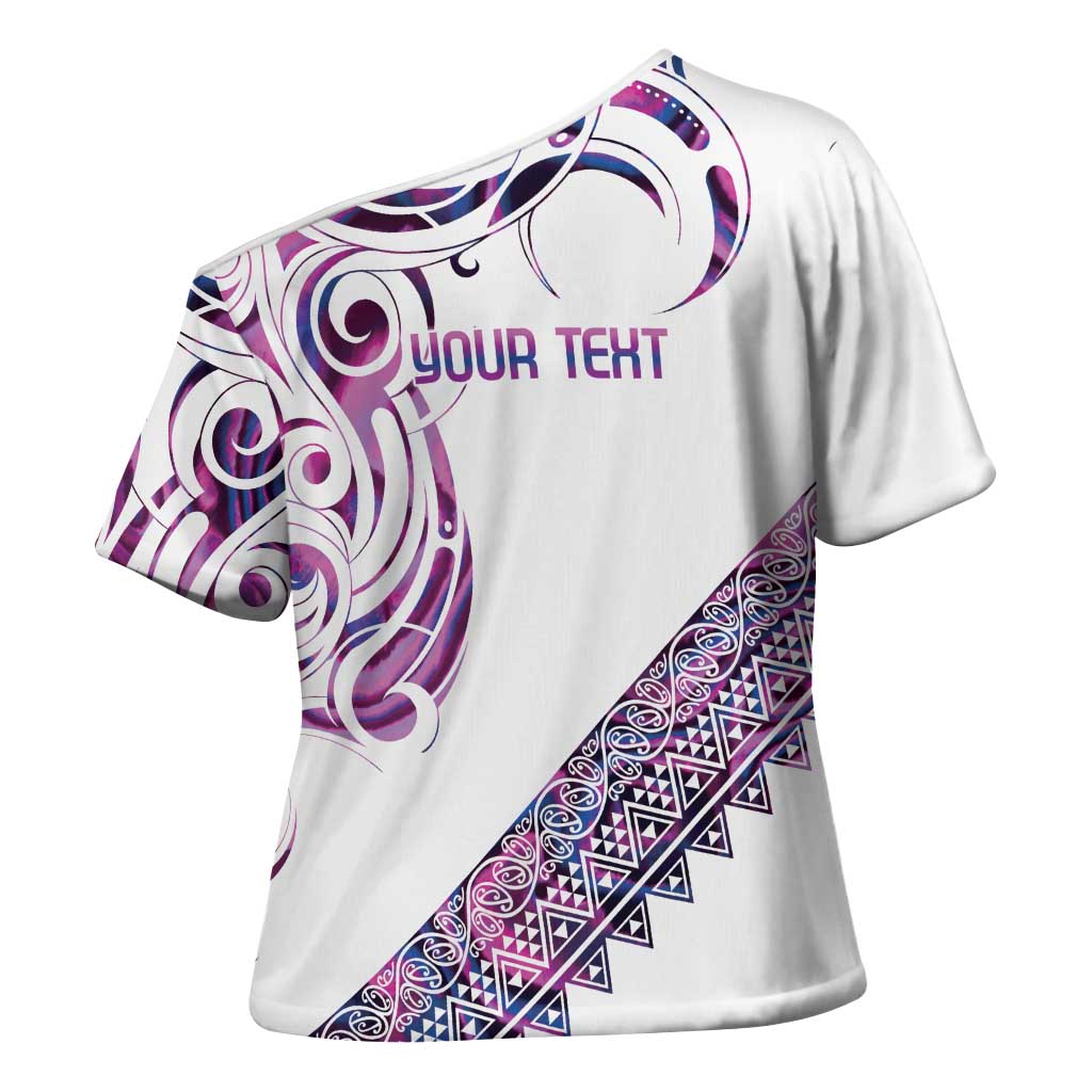 Mawhero Paua shell Kowhaiwhai Taniko Personalised Cross Shoulder Shirt Turtle Tattoo Maori Tribal Style LT9 - Polynesian Pride