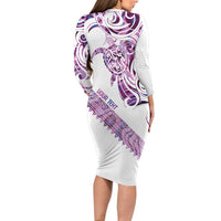 Mawhero Paua shell Kowhaiwhai Taniko Personalised Family Matching Long Sleeve Bodycon Dress and Hawaiian Shirt Turtle Tattoo Maori Tribal Style LT9 - Polynesian Pride