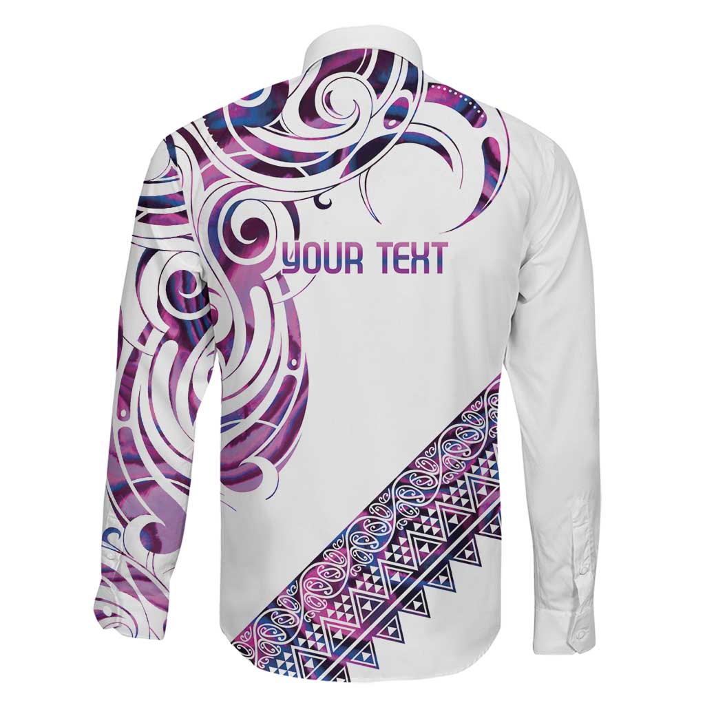 Mawhero Paua shell Kowhaiwhai Taniko Personalised Family Matching Off Shoulder Short Dress and Hawaiian Shirt Turtle Tattoo Maori Tribal Style LT9 - Polynesian Pride