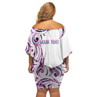 Mawhero Paua shell Kowhaiwhai Taniko Personalised Family Matching Off Shoulder Short Dress and Hawaiian Shirt Turtle Tattoo Maori Tribal Style LT9 - Polynesian Pride
