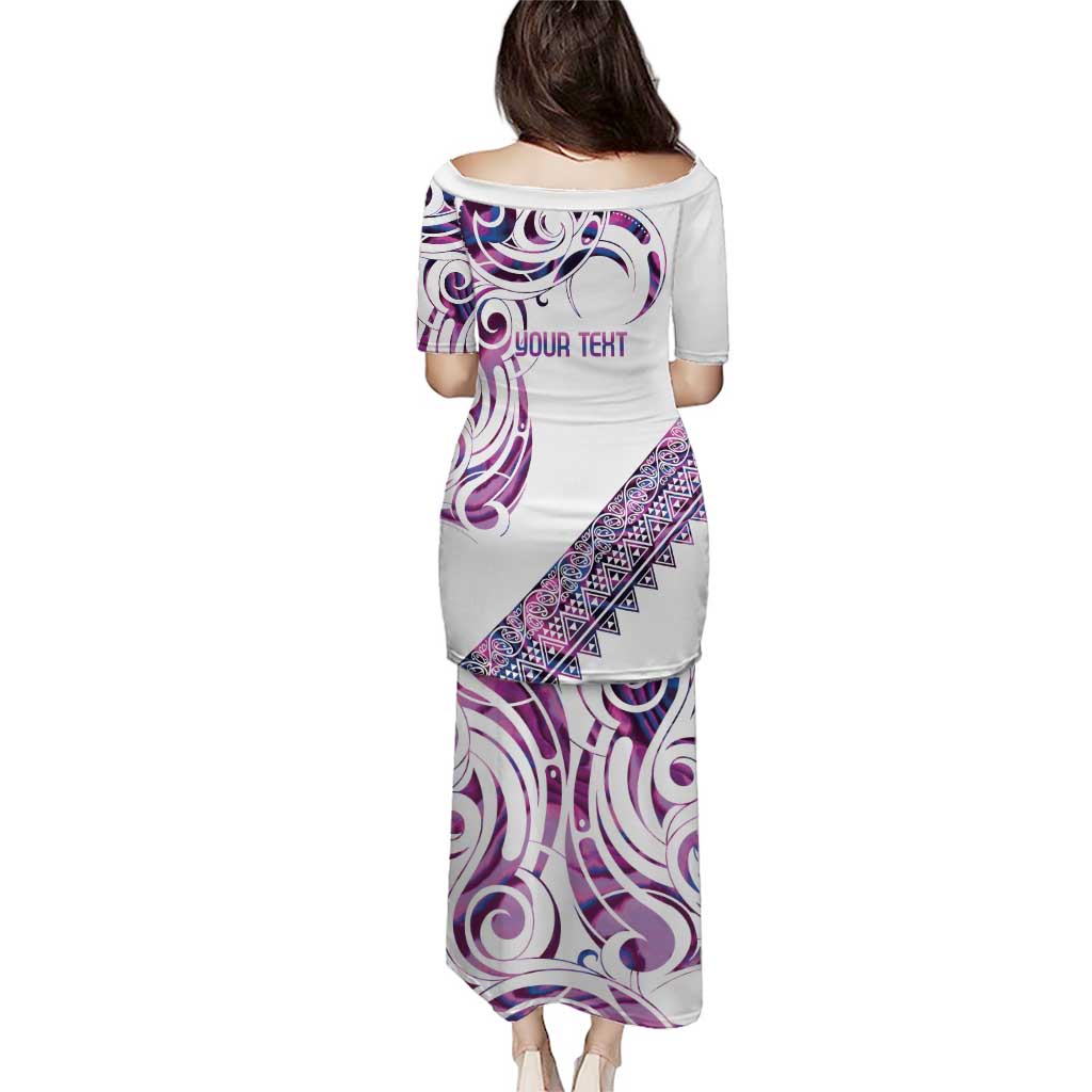 Mawhero Paua shell Kowhaiwhai Taniko Personalised Family Matching Puletasi and Hawaiian Shirt Turtle Tattoo Maori Tribal Style LT9 - Polynesian Pride