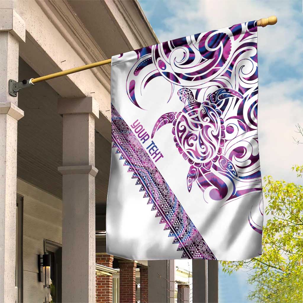 Mawhero Paua shell Kowhaiwhai Taniko Personalised Garden Flag Turtle Tattoo Maori Tribal Style LT9 House Flag Pink - Polynesian Pride