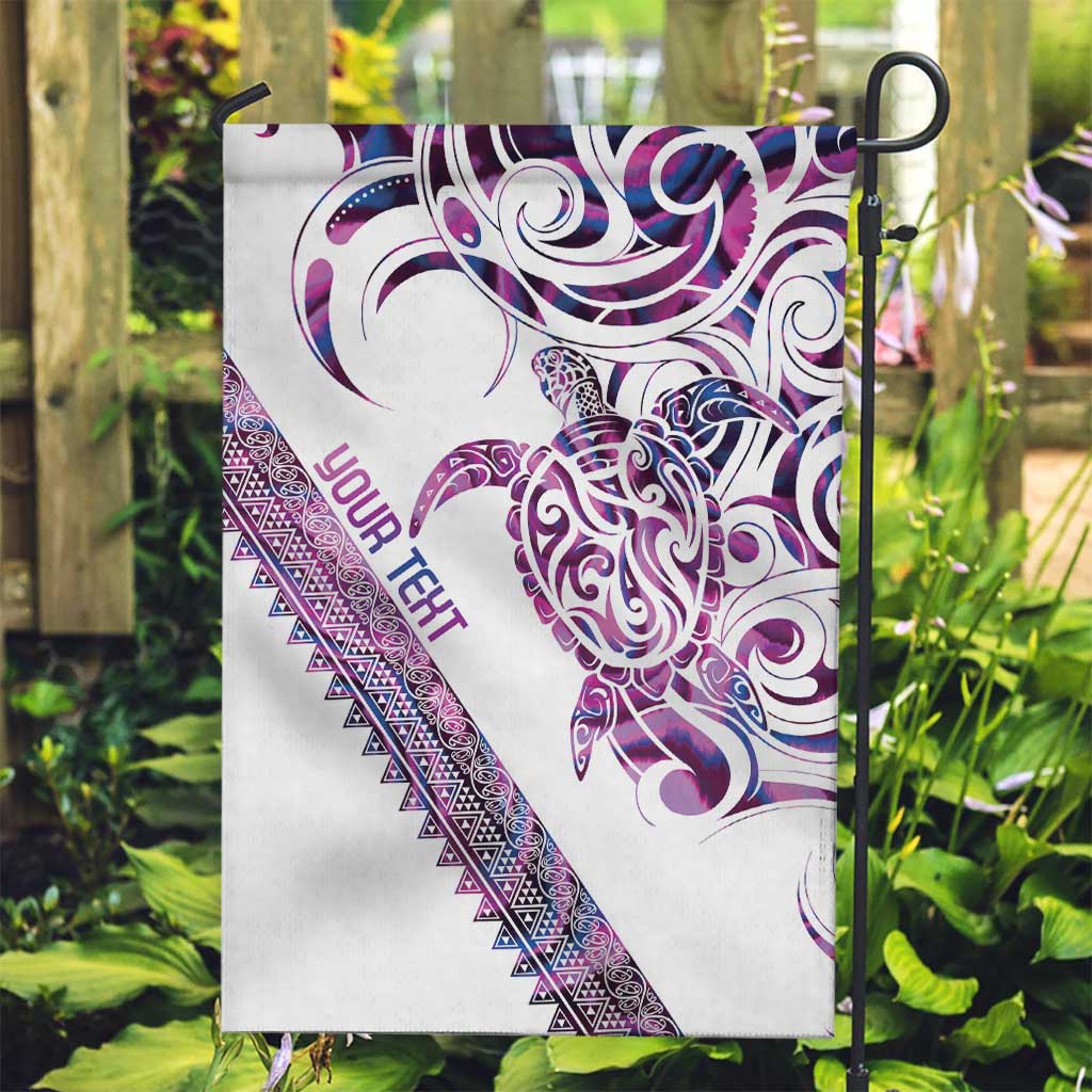 Mawhero Paua shell Kowhaiwhai Taniko Personalised Garden Flag Turtle Tattoo Maori Tribal Style LT9 Garden Flag Pink - Polynesian Pride